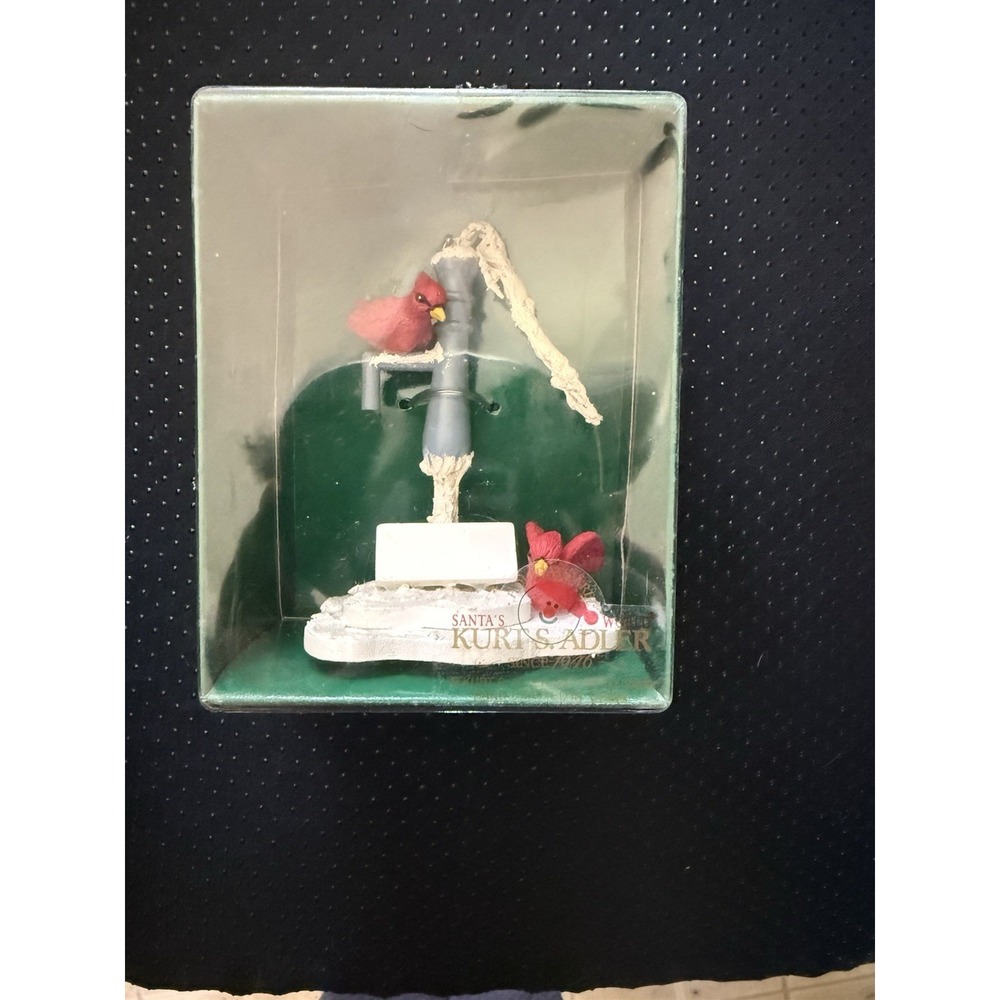 Kurt S. Adler Hand-Crafted Wooden Red Bird Christmas Figurine Holiday VTG